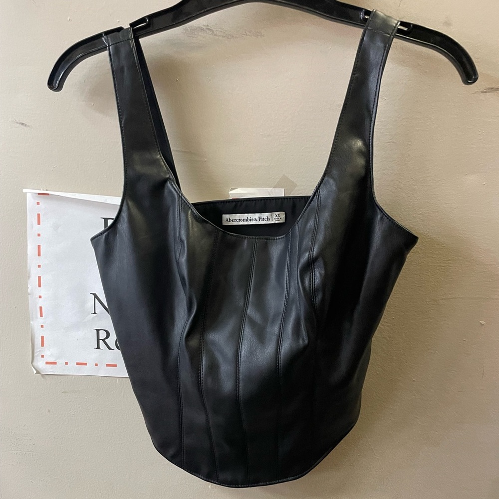 Abercrombie & Fitch faux leather, cropped, size XS, tank top